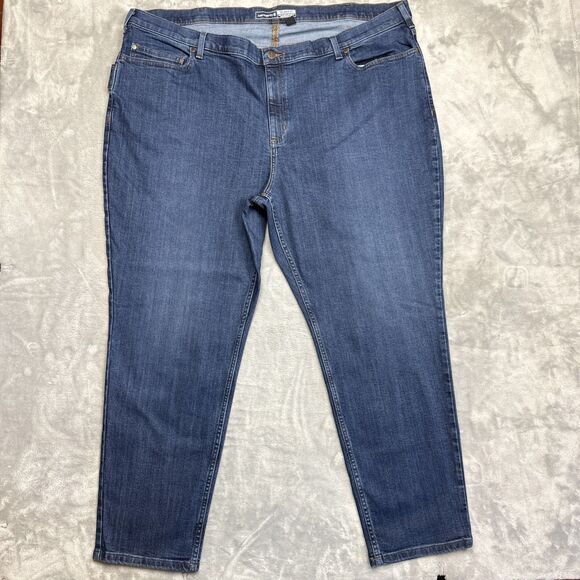 Carhartt Women’s 26W Rugged Flex Relaxed Fit Jeans Blue Mid Rise Stretch Denim - Picture 1 of 10